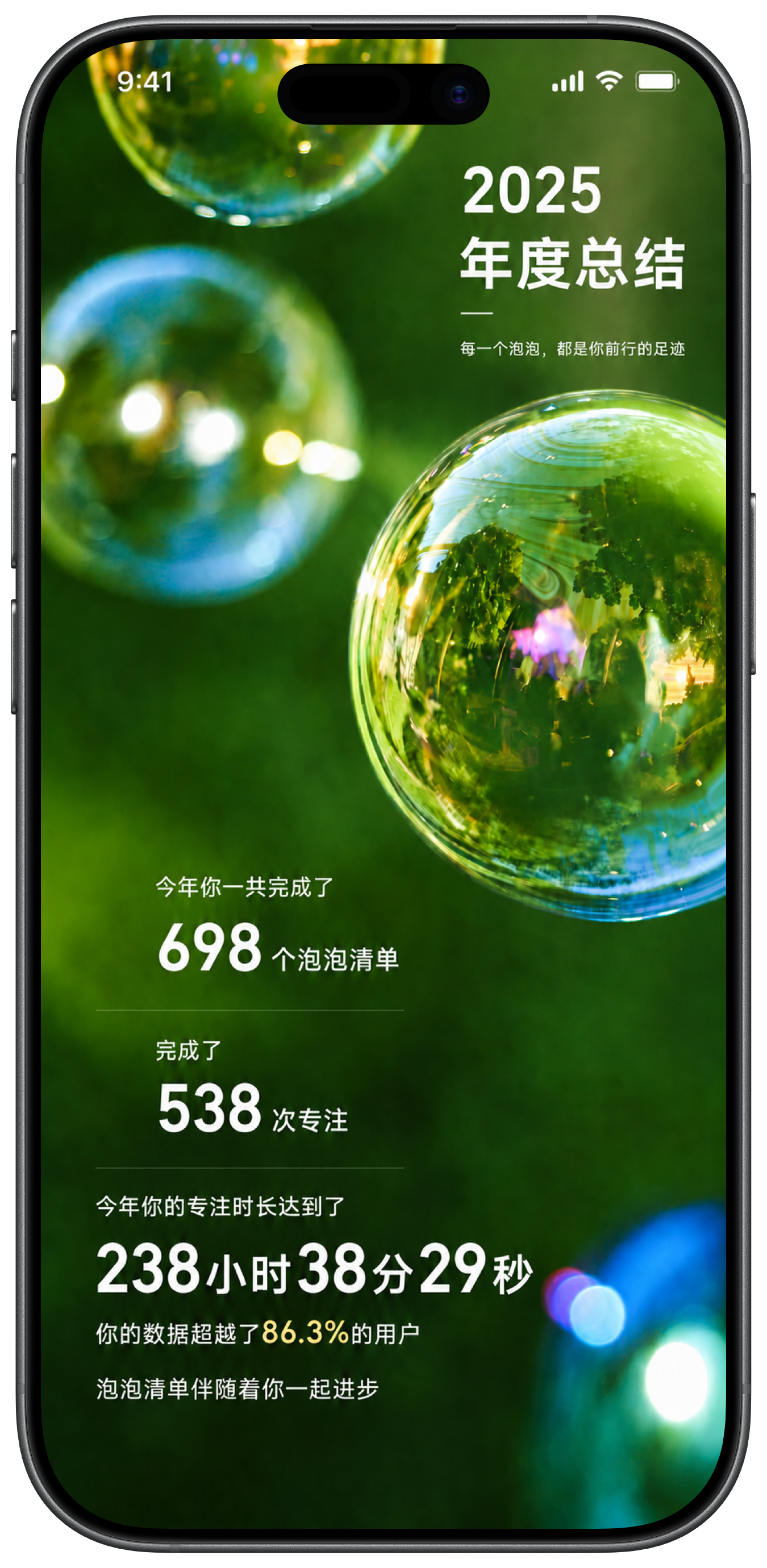 泡泡清单年度总结实际截图
